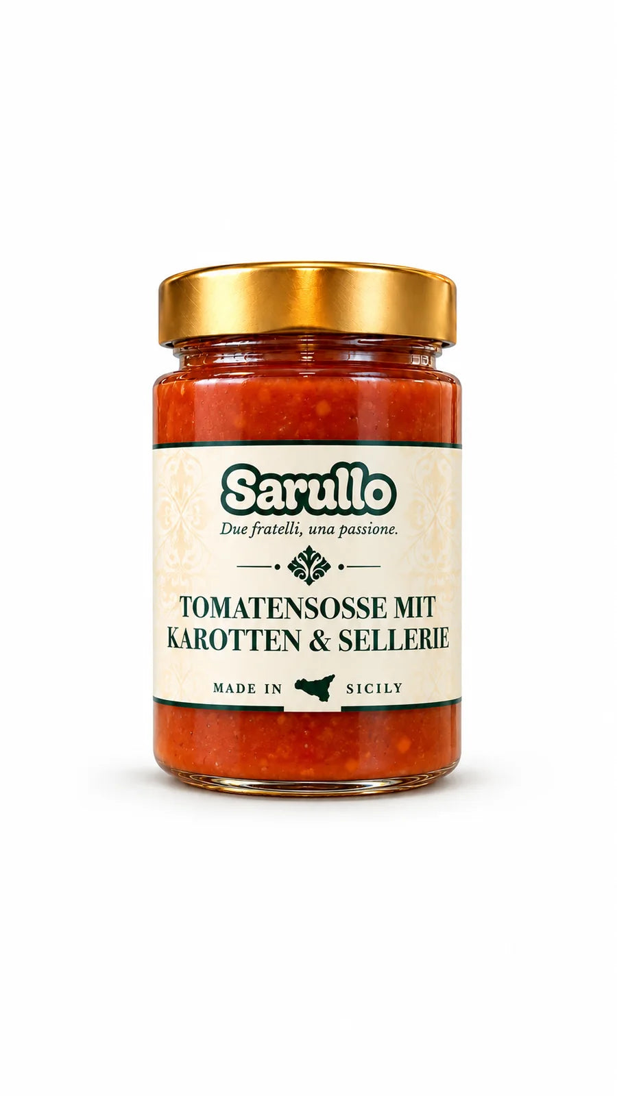 SARULLO Tomatensoße mit Karotten und Sellerie aus Sizilien – 410 g im Glas