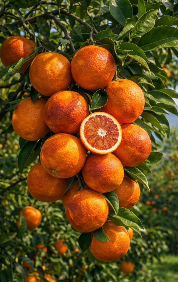 Tarocco Orangen hängen am Baum