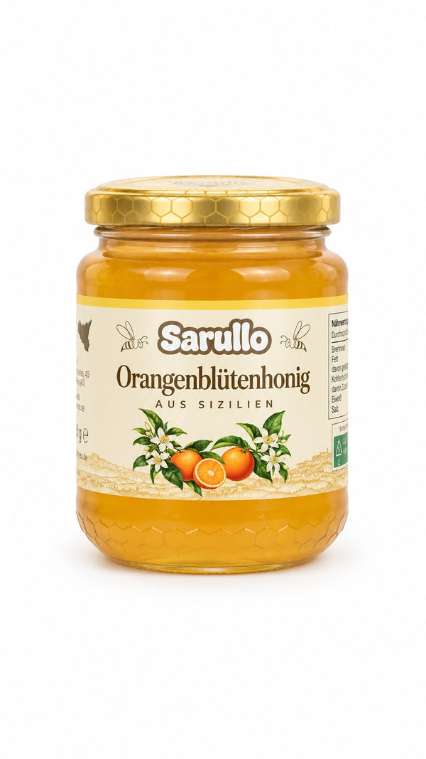 Sarullo Orangenblütenhonig aus Sizilien, 250 g Glas