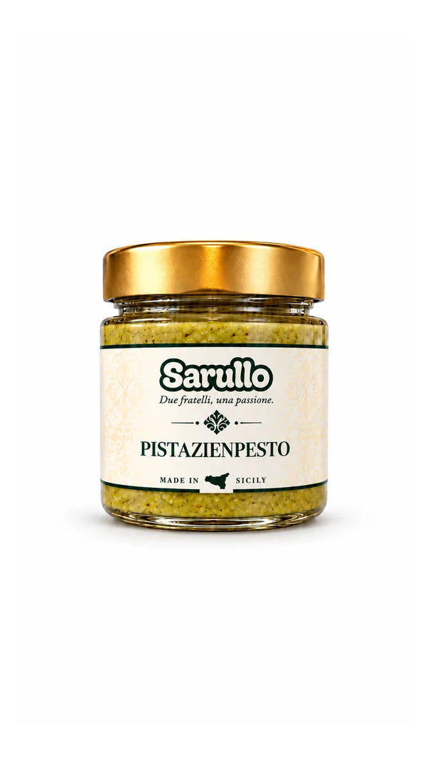 SARULLO Pistazienpesto aus Sizilien – 180 g im Glas, mit 60 % Pistazien