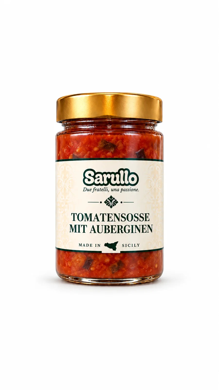 SARULLO Tomatensoße mit Auberginen aus Sizilien – 410 g im Glas