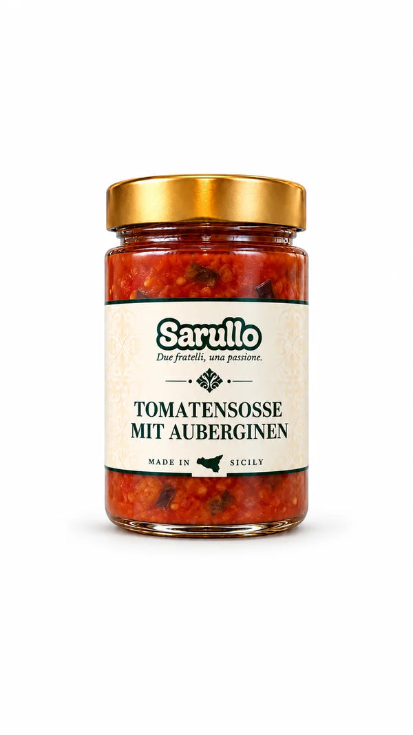 SARULLO Tomatensoße mit Auberginen aus Sizilien – 410 g im Glas