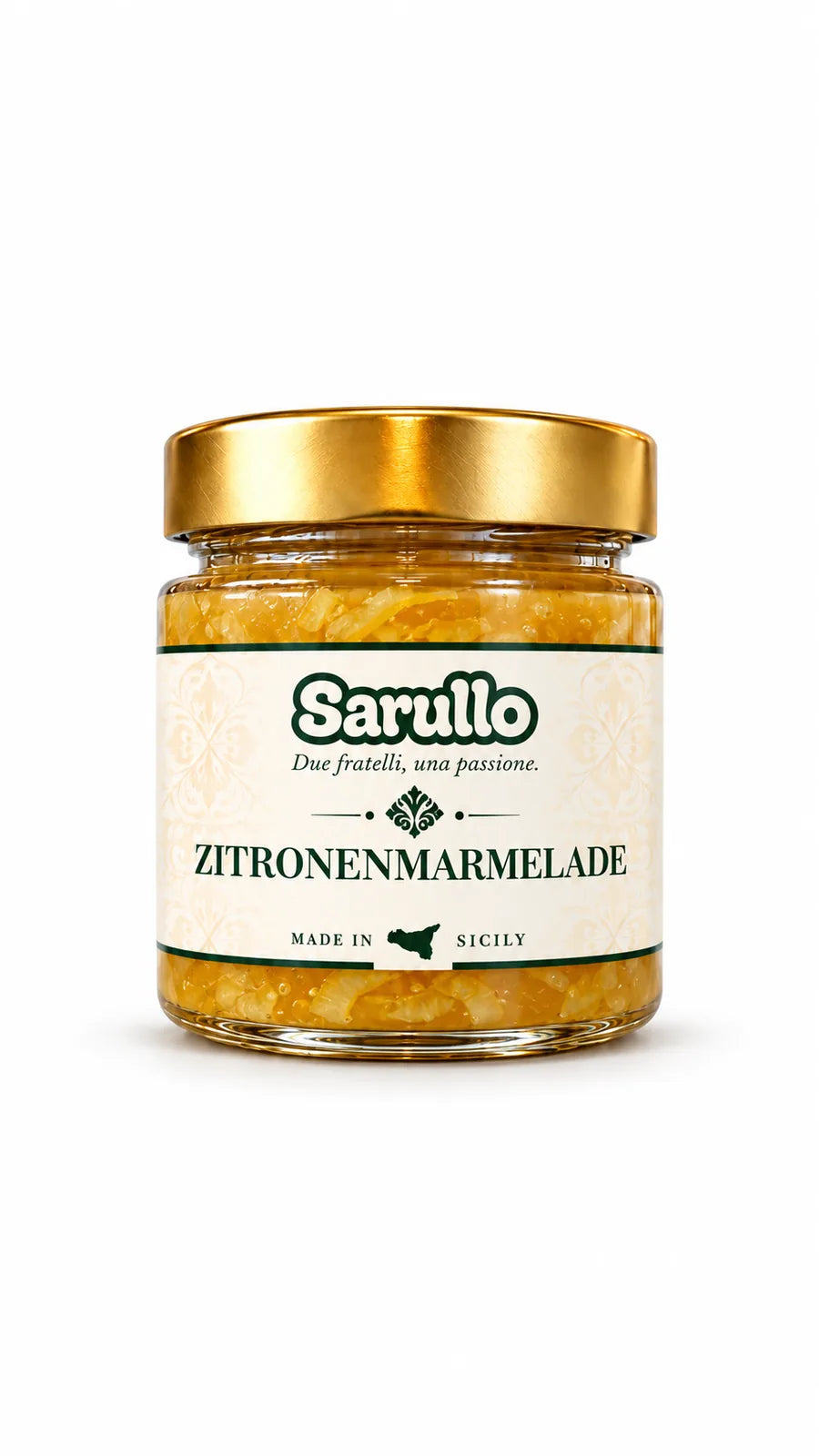 SARULLO Zitronenmarmelade aus Sizilien – 250 g im Glas mit goldenem Deckel